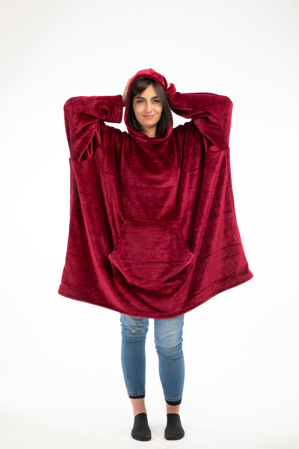Poleron Gigante Peluche- Guindo