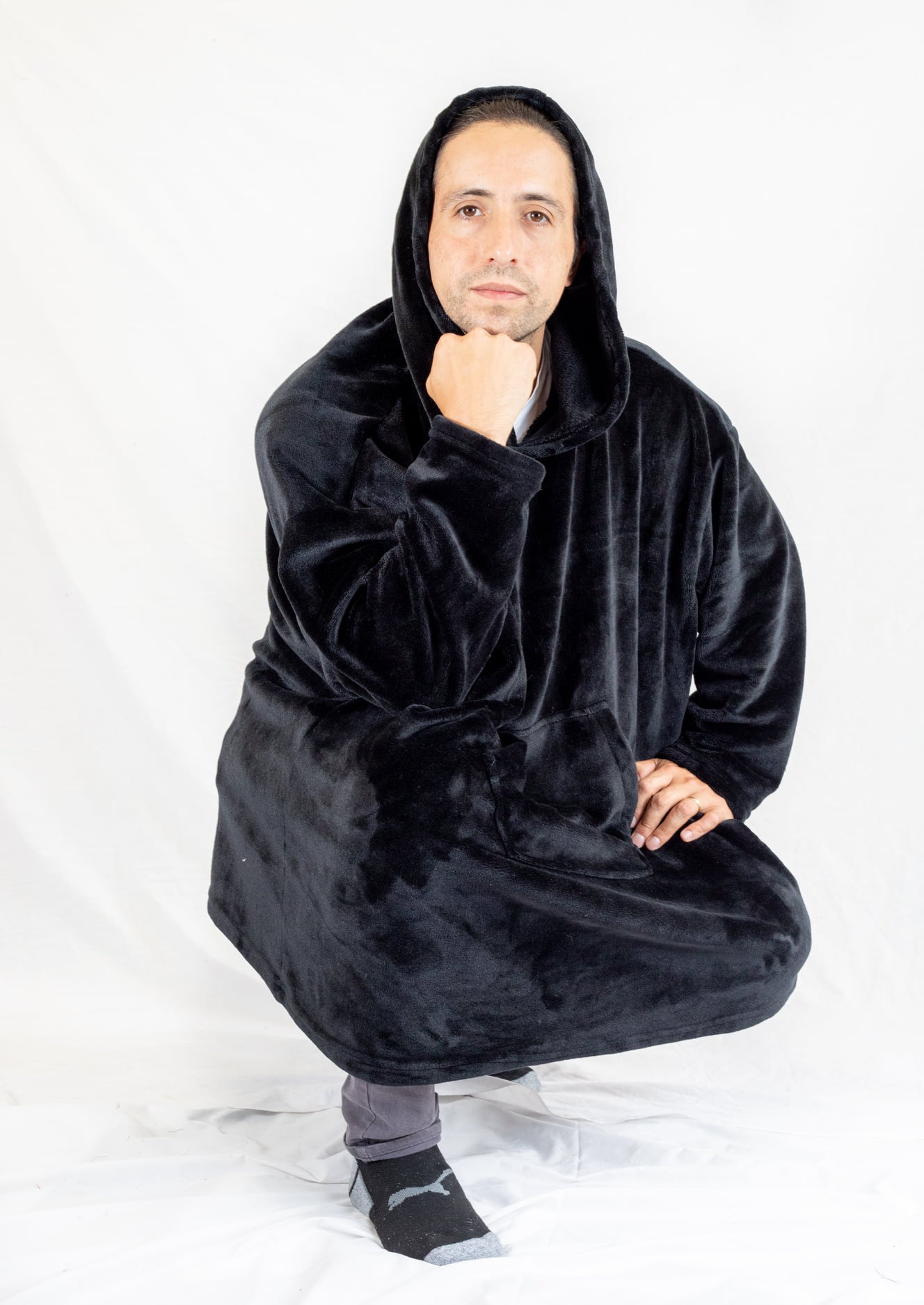Poleron Gigante Peluche- Negro