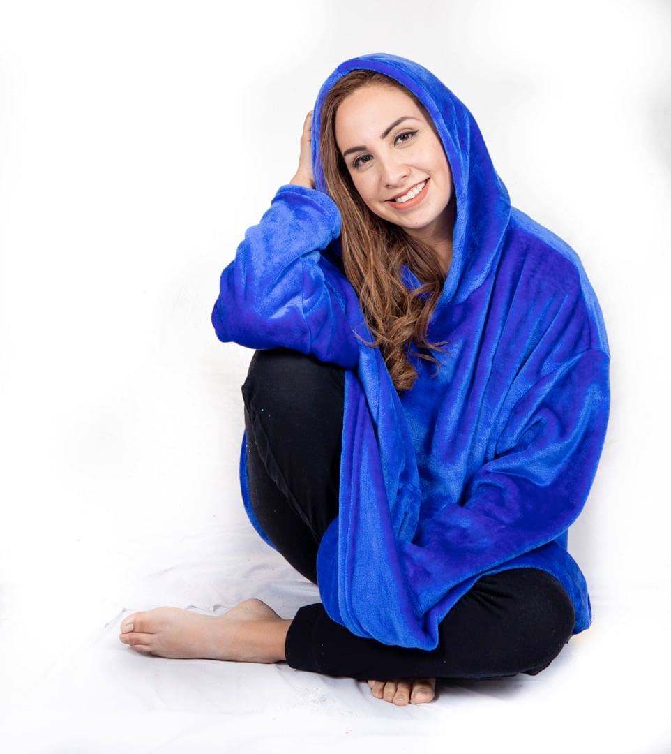 Poleron Gigante Peluche- Azul Eléctrico