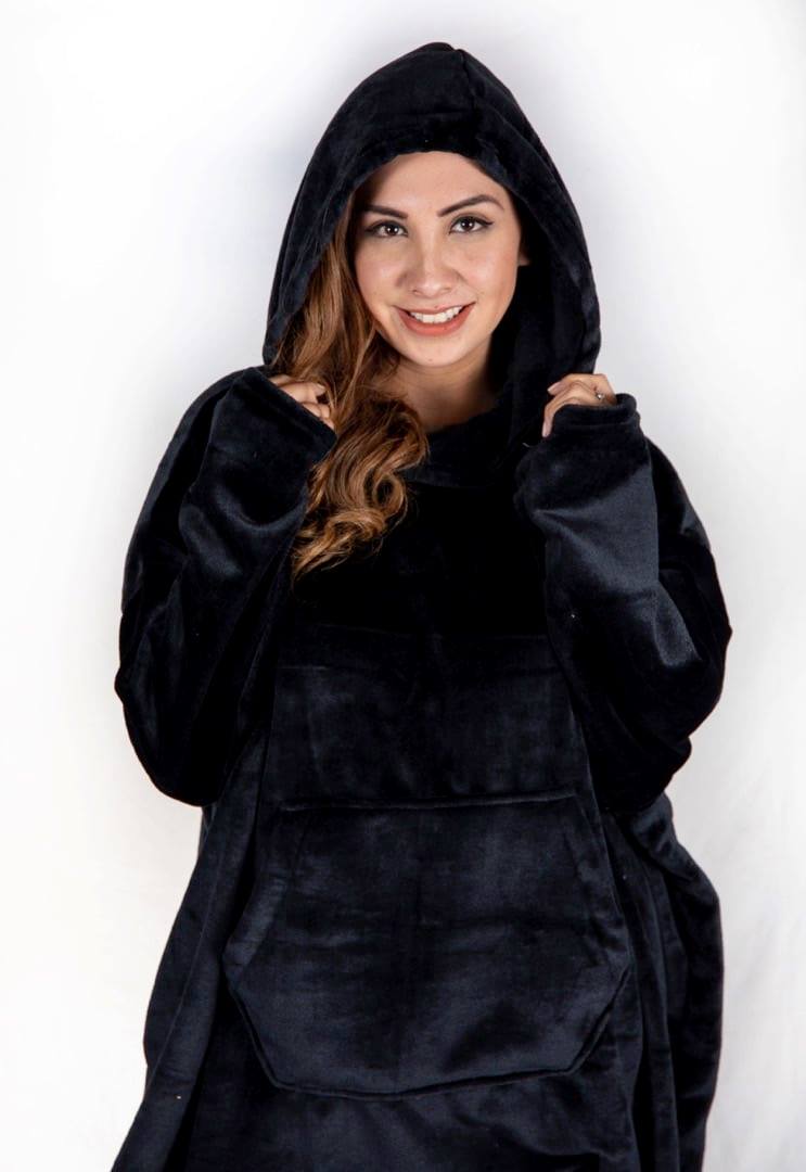 Poleron Gigante Peluche- Negro